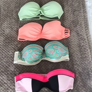Strapless bathing suit tops